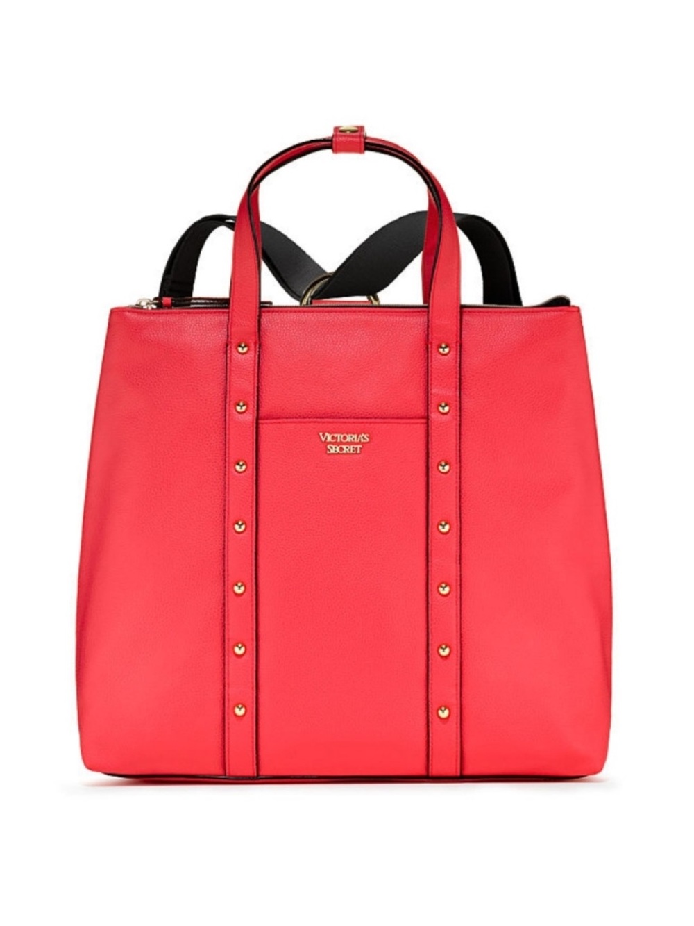 Victoria's Secret NWOT Coral-Red Leather Convertible Backpack Tote